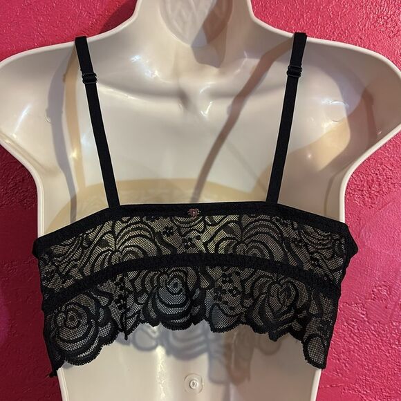 PINK Victoria's Secret Black Lace Underwire Bralette. Sz medium. - Picture 5 of 11